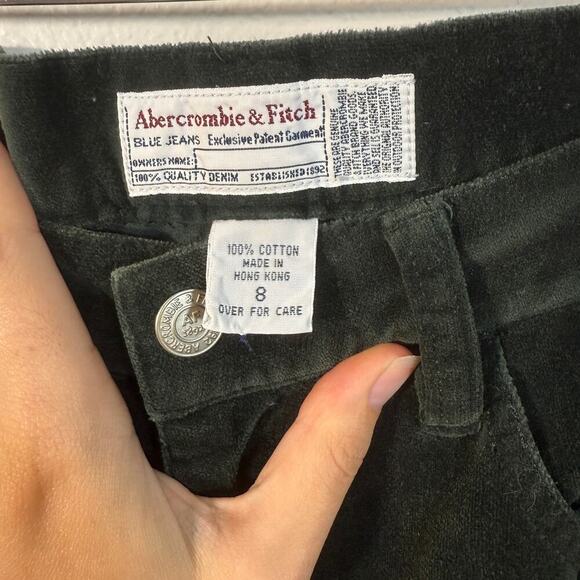Vintage Abercrombie & Fitch Green Velvet Pants Women’s 8 100% Cotton - Picture 2 of 6